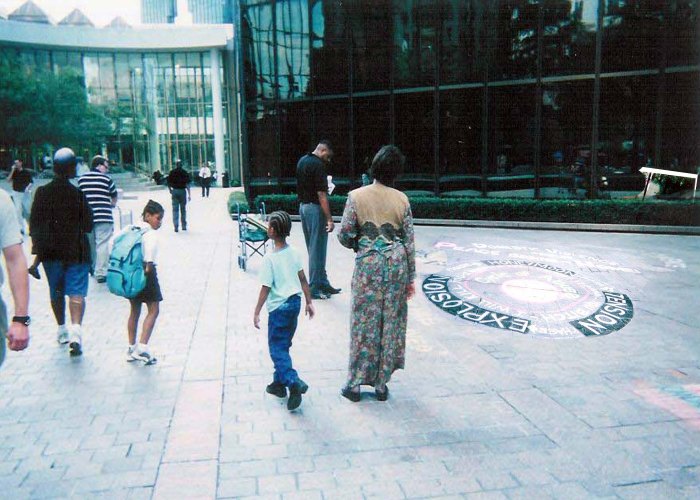 public viewing of chalk drawings